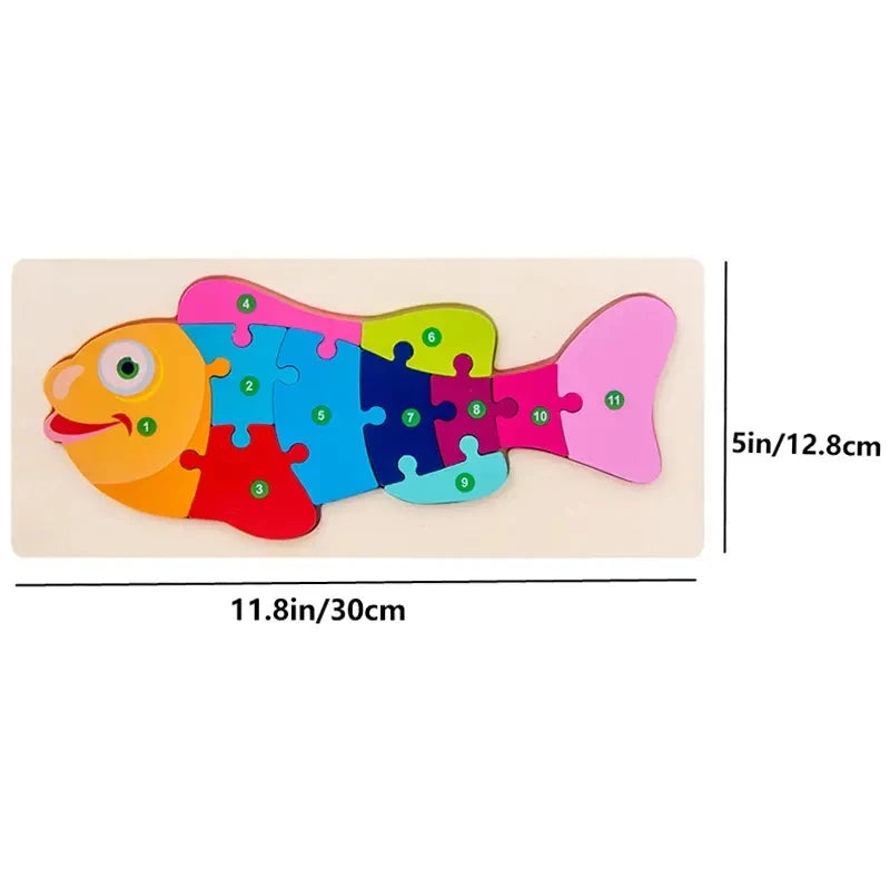 Holzpuzzle für Kinder – Tiere, Dinosaurier, Fahrzeuge & Figuren (12 Motive, ab 1 Jahr)