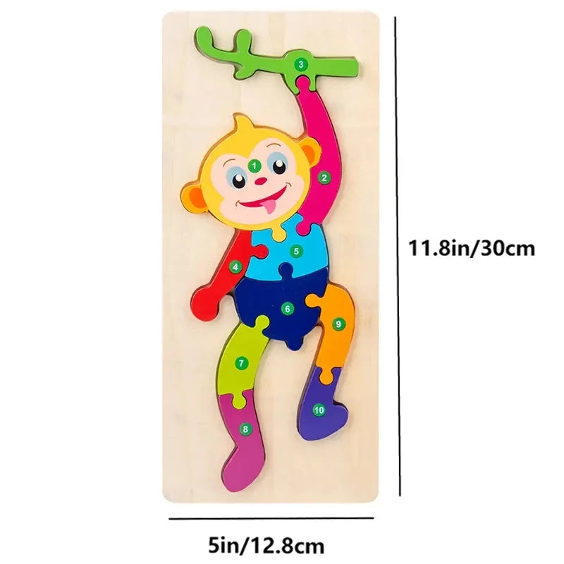 Holzpuzzle für Kinder – Tiere, Dinosaurier, Fahrzeuge & Figuren (12 Motive, ab 1 Jahr)