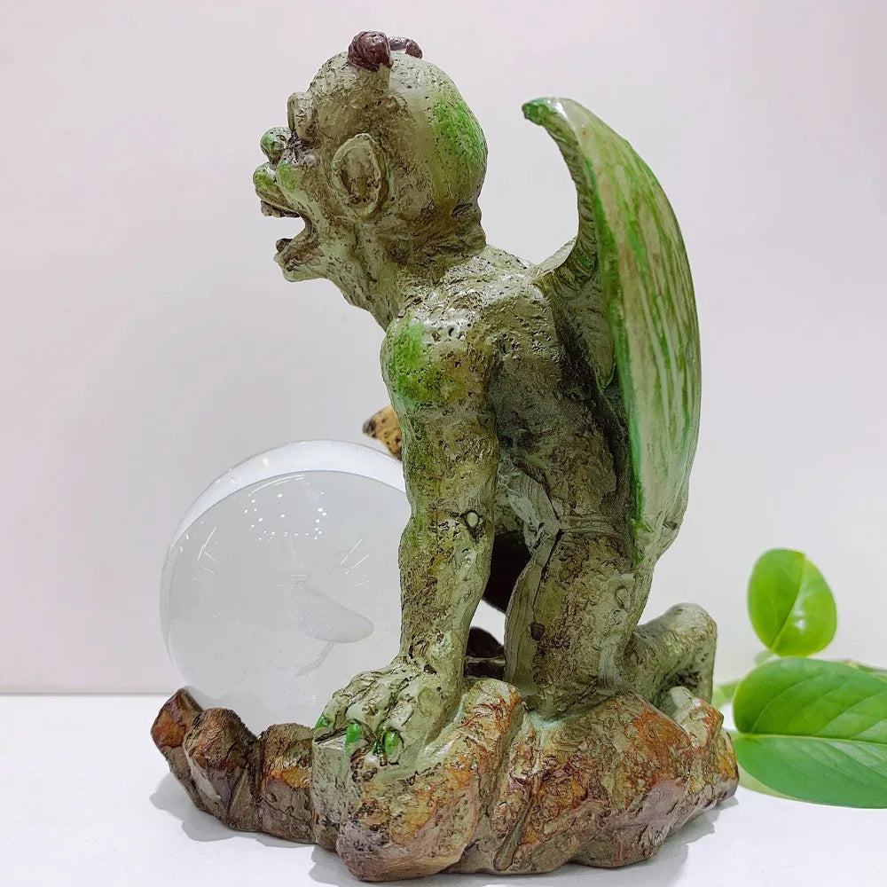 Gargoyle Kugelhalter aus Resin – Kristallkugel-Ständer Monster