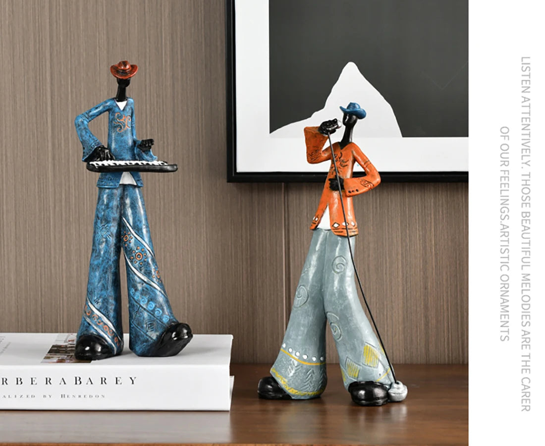 Musikband-Figuren aus Resin – Nordische Deko-Skulptur