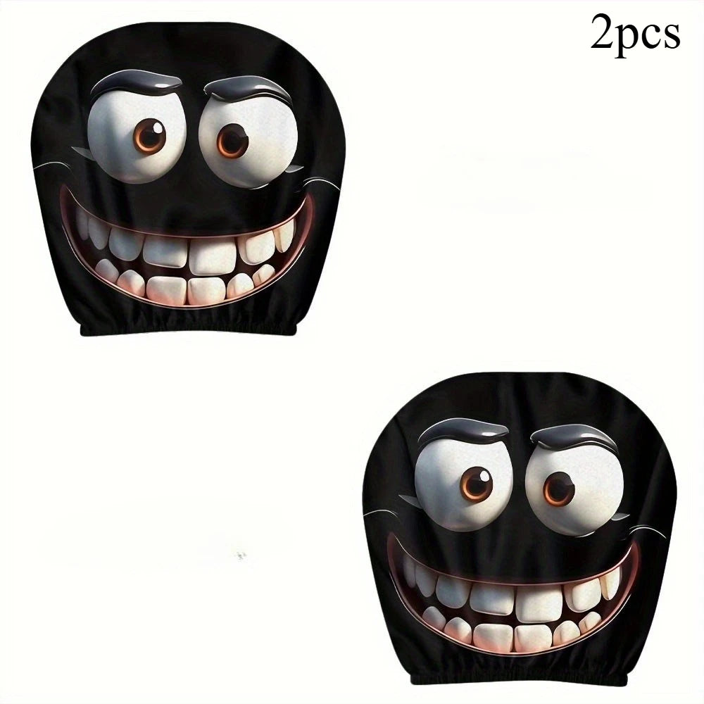 2er-Set Smiley-Kissenbezüge fürs Auto – Kopfstütze