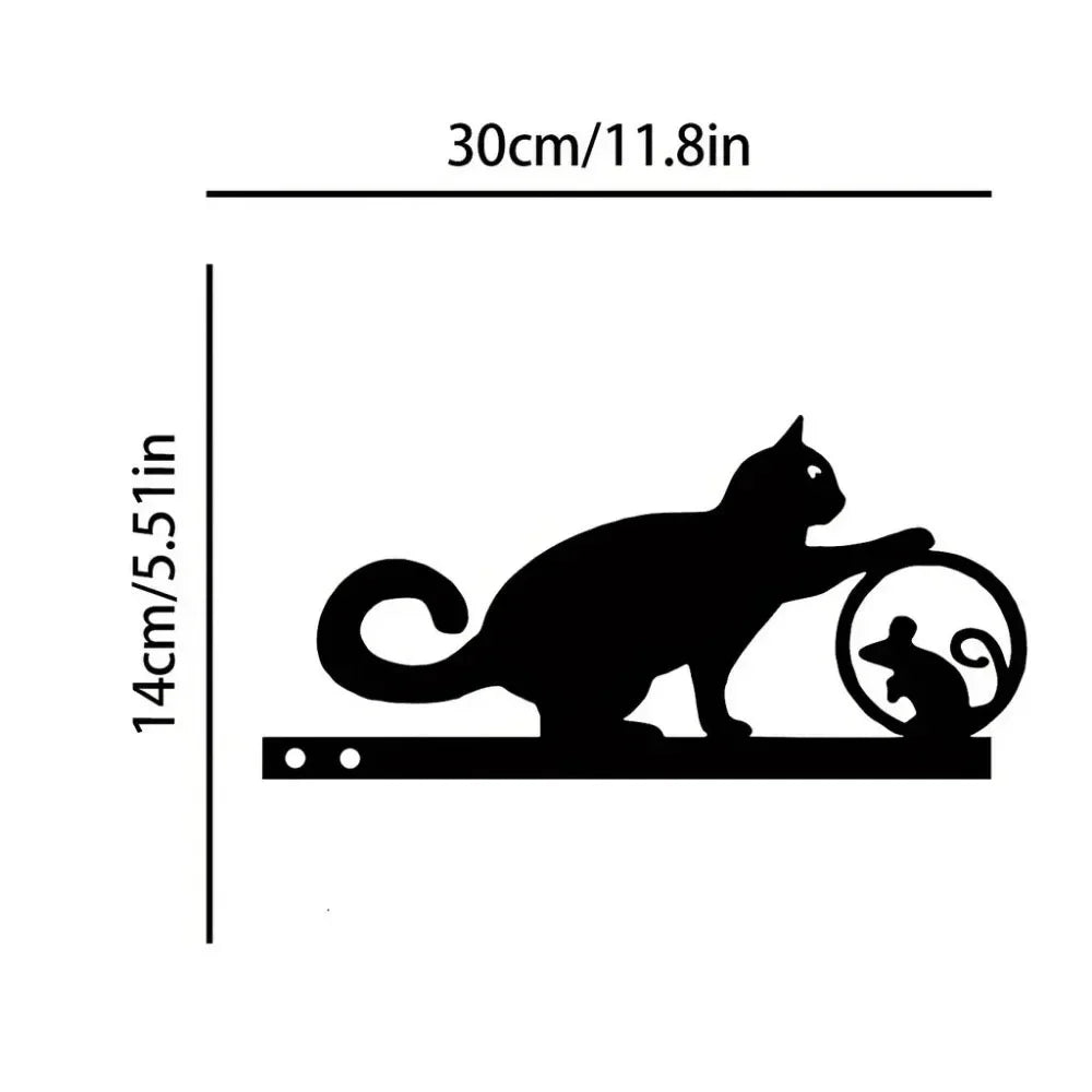 Tiki-inspirierte Katzen-Familie Gartenstecker – Dekorative Katzen-Silhouetten