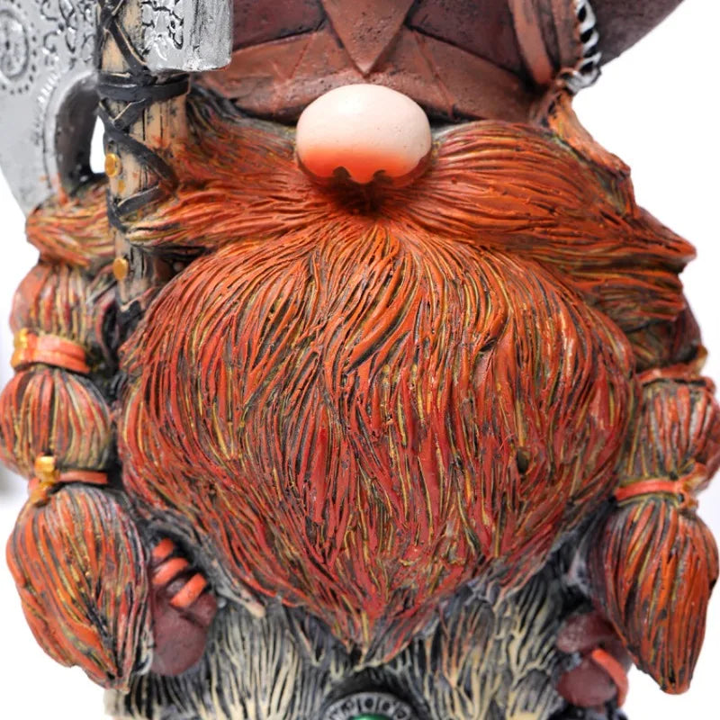 Wikinger-Krieger Figur aus Harz – Dekorative Zwerg-Ornament (19x11x8 cm)