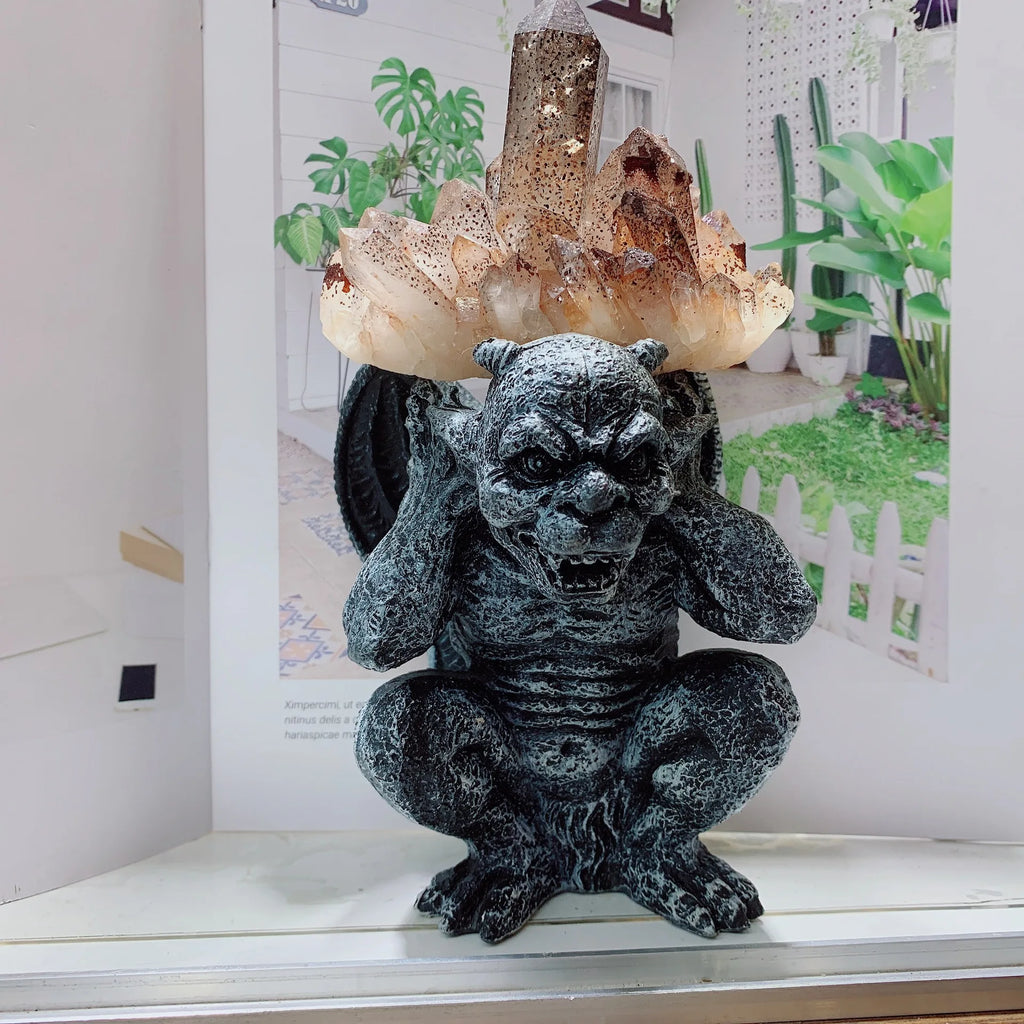Gargoyle Kugelhalter aus Resin – Kristallkugel-Ständer Monster