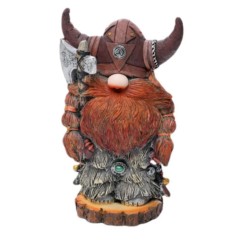 Wikinger-Krieger Figur aus Harz – Dekorative Zwerg-Ornament (19x11x8 cm)