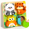 4-in-1 Holzpuzzle Tiere – 3D Lernpuzzle aus Holz für Kinder (3–12 Jahre)