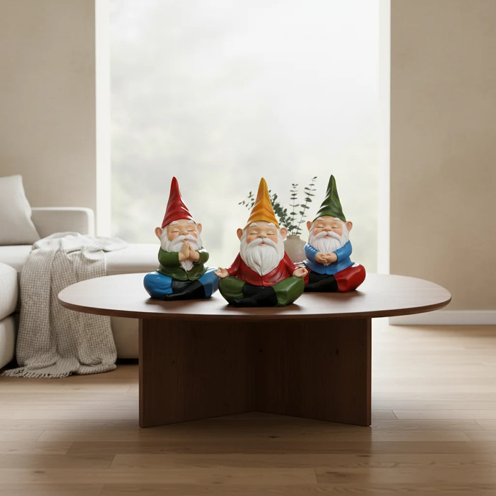 Meditierender Gartenzwerg – Zen-Figur aus Resin