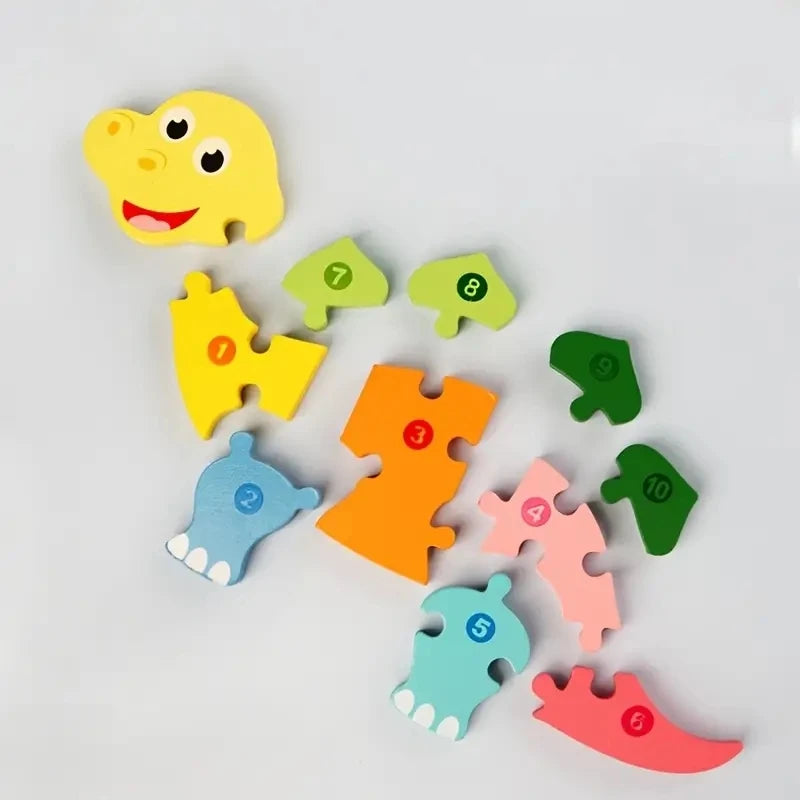 Holzpuzzle für Kinder – Tiere, Dinosaurier, Fahrzeuge & Figuren (12 Motive, ab 1 Jahr)
