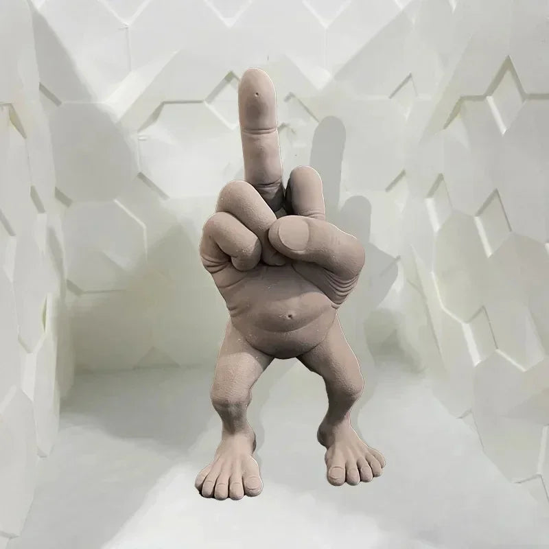 Stinkefinger-Figur mit Beinen