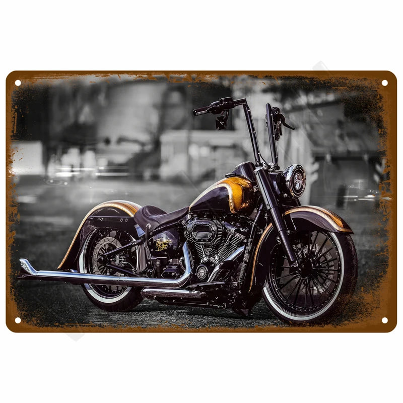 Vintage Raumdekoration Metall-Schild Retro Motorrad