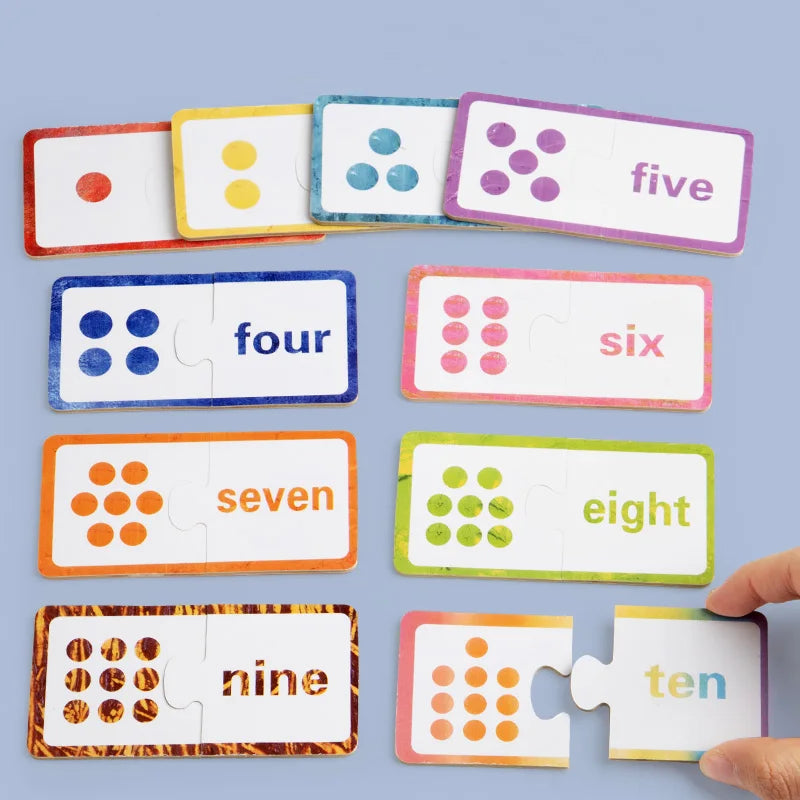 Montessori Holz-Zahlenzuordnungspuzzle – Logikspiel mit Mustern & Zahlen für Kinder ab 3 Jahren
