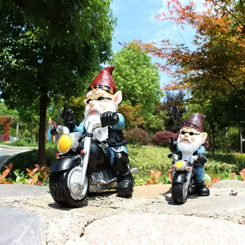Dwarf on Motorcycle – Funny Resin Figurine