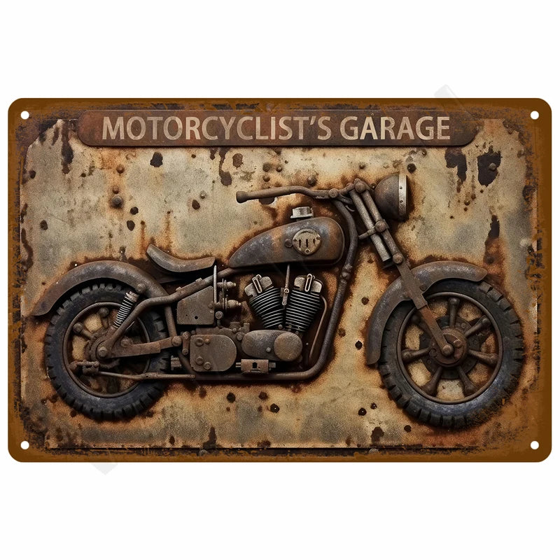 Vintage Raumdekoration Metall-Schild Retro Motorrad