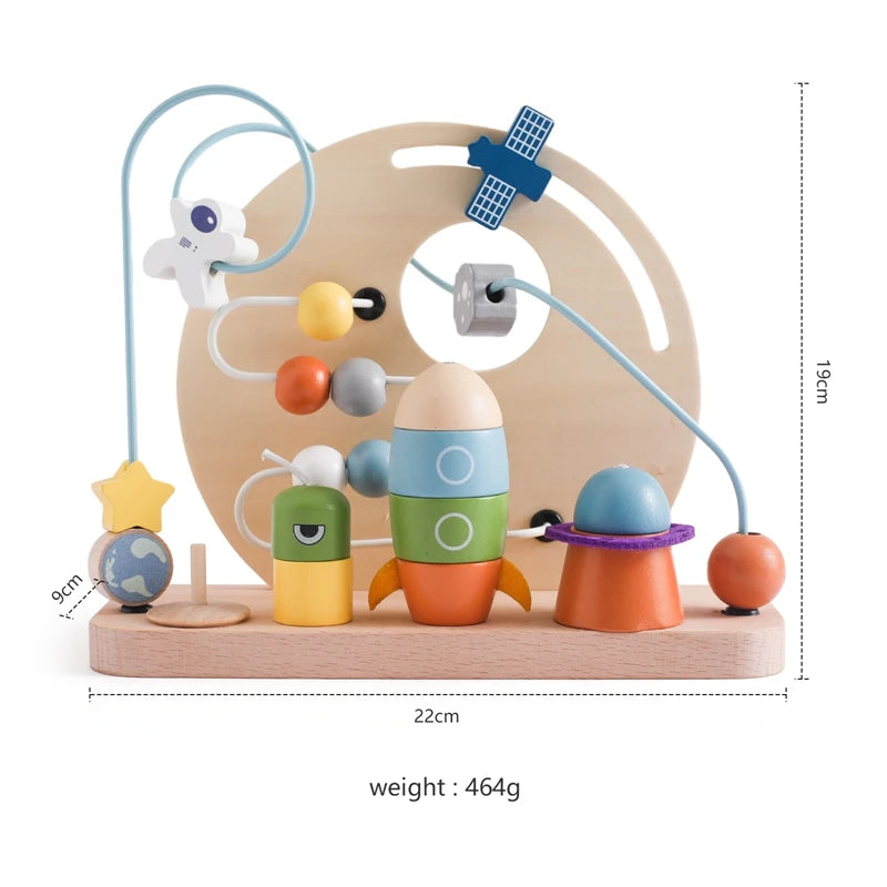 Montessori Holzspielzeug – Ziehzug, Labyrinth, Abakus & Ziehauto aus Holz