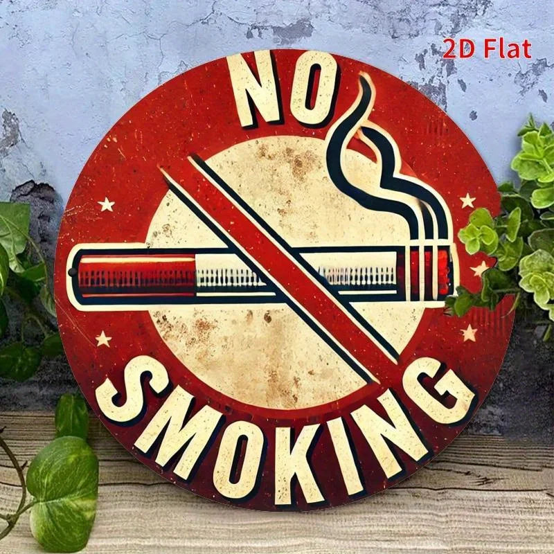 Vintage Rauchverbot-Schild – Retro Metallschild rund 20 cm