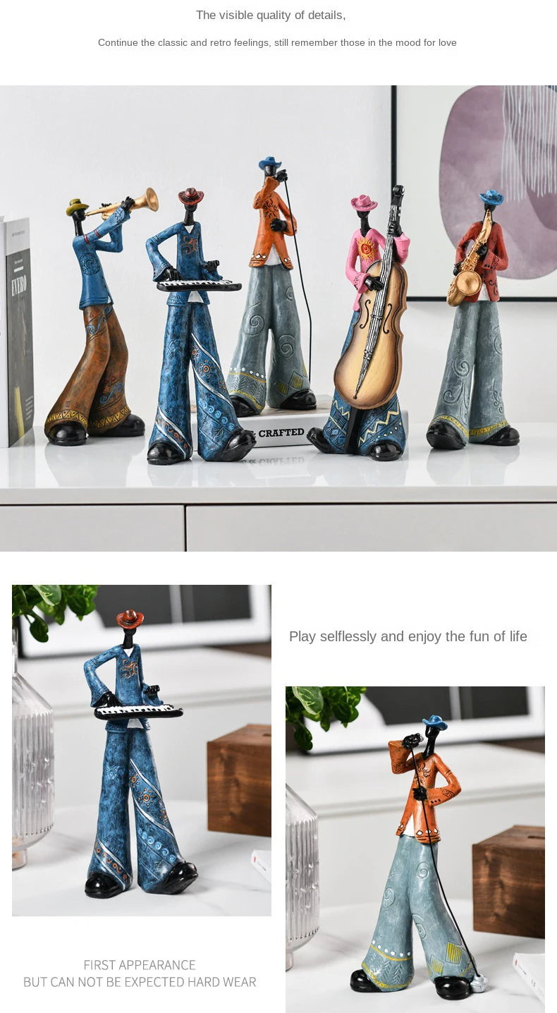 Musikband-Figuren aus Resin – Nordische Deko-Skulptur