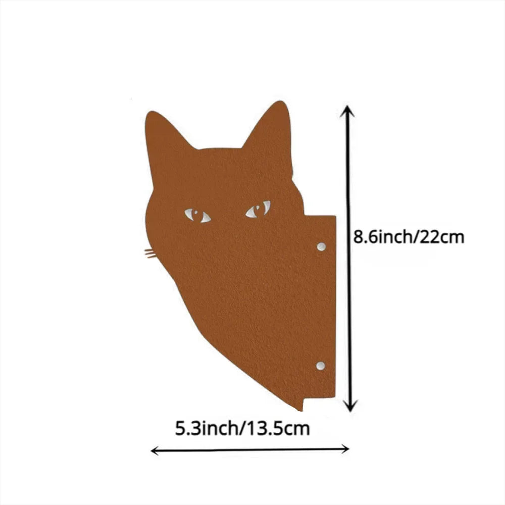 Tiki-inspirierte Katzen-Familie Gartenstecker – Dekorative Katzen-Silhouetten