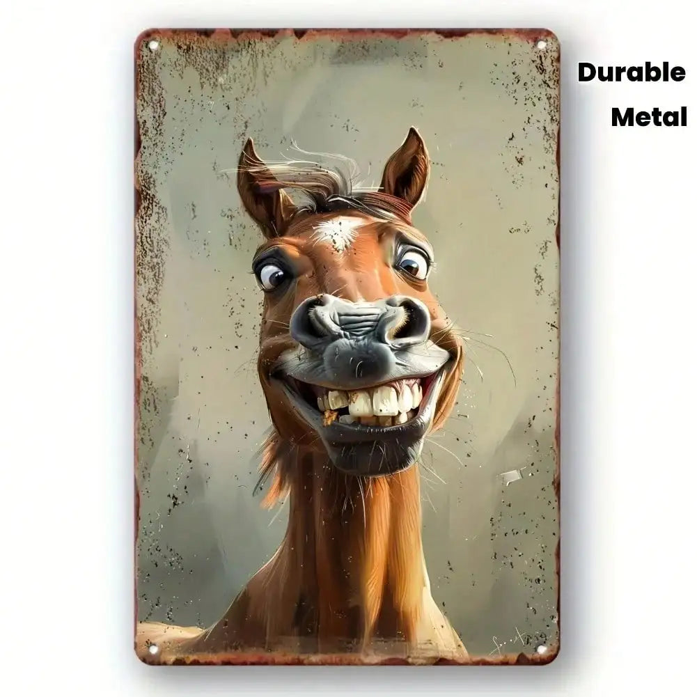 Rustikales Metallschild Western-Pferd – Vintage Wanddeko