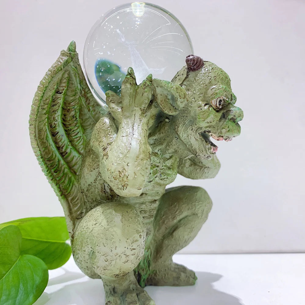 Gargoyle Kugelhalter aus Resin – Kristallkugel-Ständer Monster