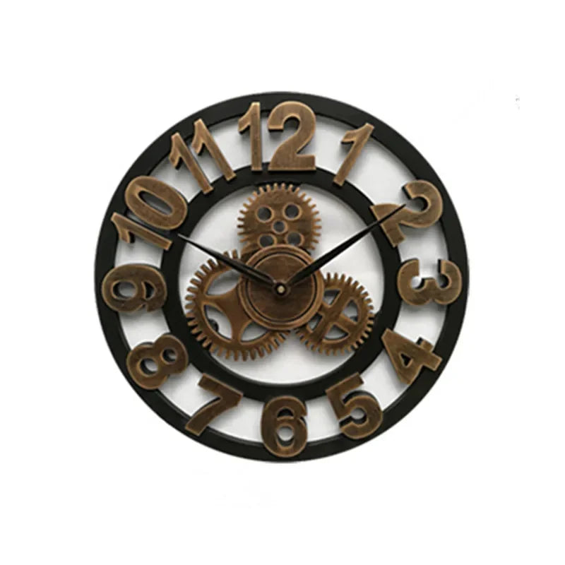 Retro Wanduhr aus Holz – Industriedesign (Ø 30 oder 40 cm)