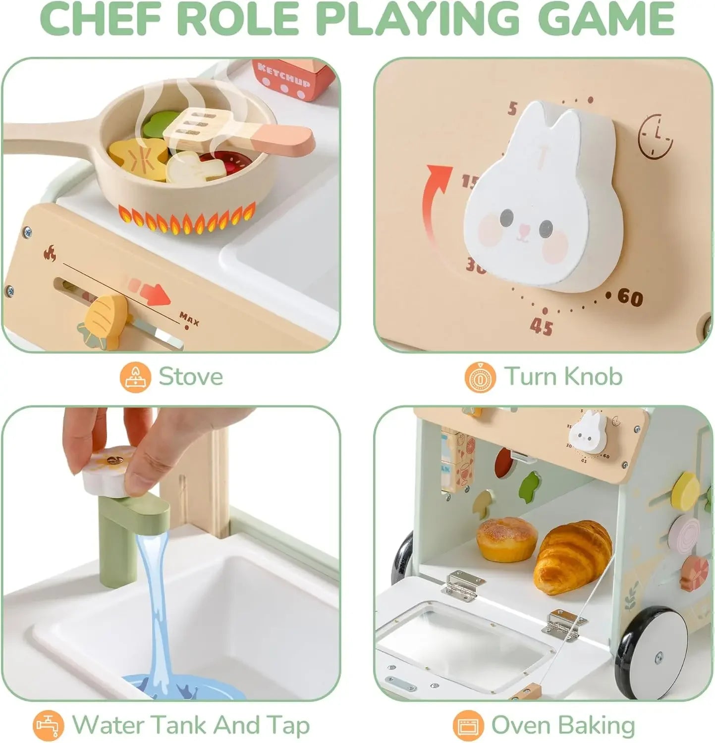 Robud Holz-Lauflernwagen mit verstellbarer Höhe & Geschwindigkeit – Montessori Lauflernhilfe für Babys & Kleinkinder