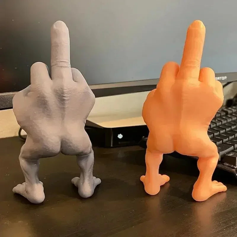 Stinkefinger-Figur mit Beinen