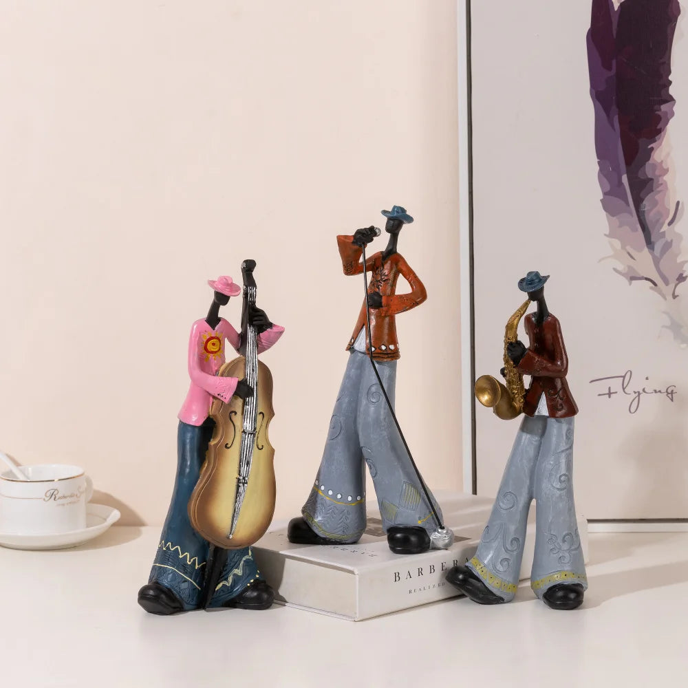 Musikband-Figuren aus Resin – Nordische Deko-Skulptur