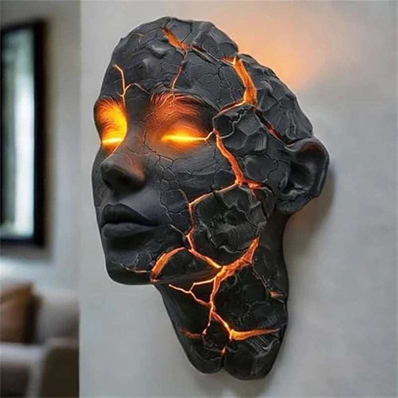 3D Totenkopf-Wandleuchte – Gothic LED Deko aus Resin