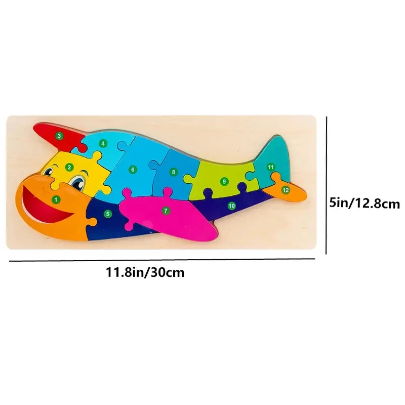 Holzpuzzle für Kinder – Tiere, Dinosaurier, Fahrzeuge & Figuren (12 Motive, ab 1 Jahr)