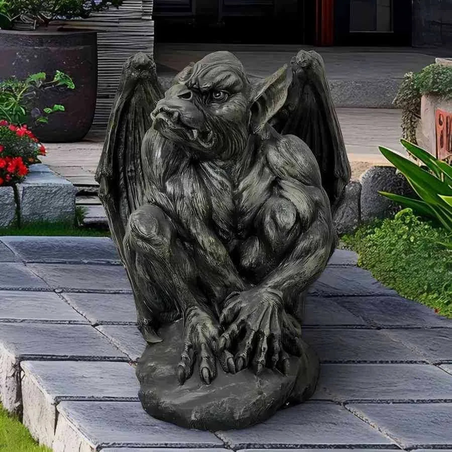 Gotische Wächterstatue – Geist-Skulptur aus Kunstharz für Zuhause, Garten & Halloween