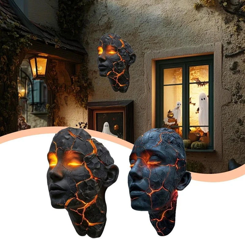 3D Totenkopf-Wandleuchte – Gothic LED Deko aus Resin