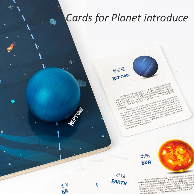 Montessori 8 Planeten Brettspiel aus Holz – Sonnensystem-Erkennungspuzzle & Frühförderungs-Lernspielzeug für Kinder ab 3 Jahren