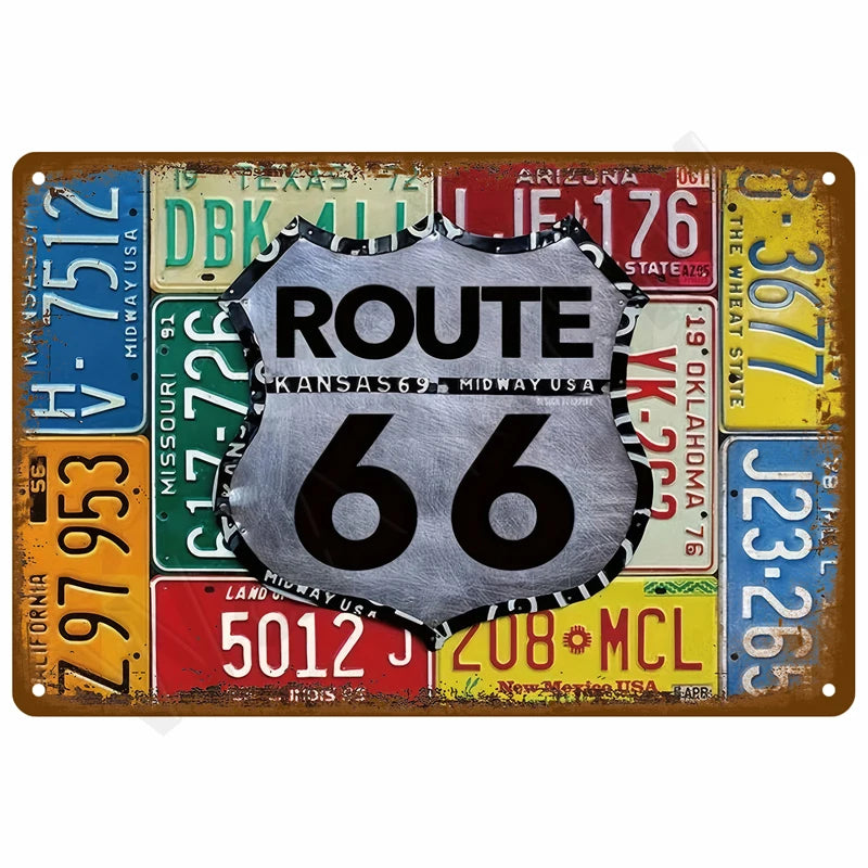 Vintage Raumdekoration Metall-Schild Retro Motorrad