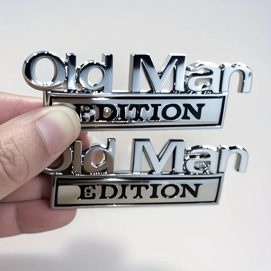 3D Auto-Emblem Aufkleber „Old Man Edition“ – Witziger KFZ-Sticker
