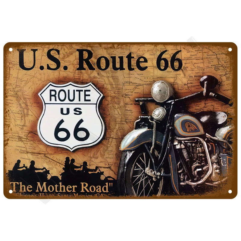 Vintage Raumdekoration Metall-Schild Retro Motorrad