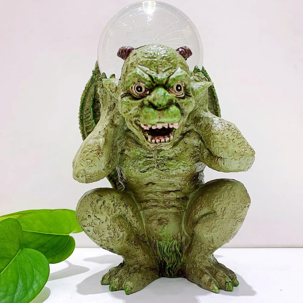 Gargoyle Kugelhalter aus Resin – Kristallkugel-Ständer Monster
