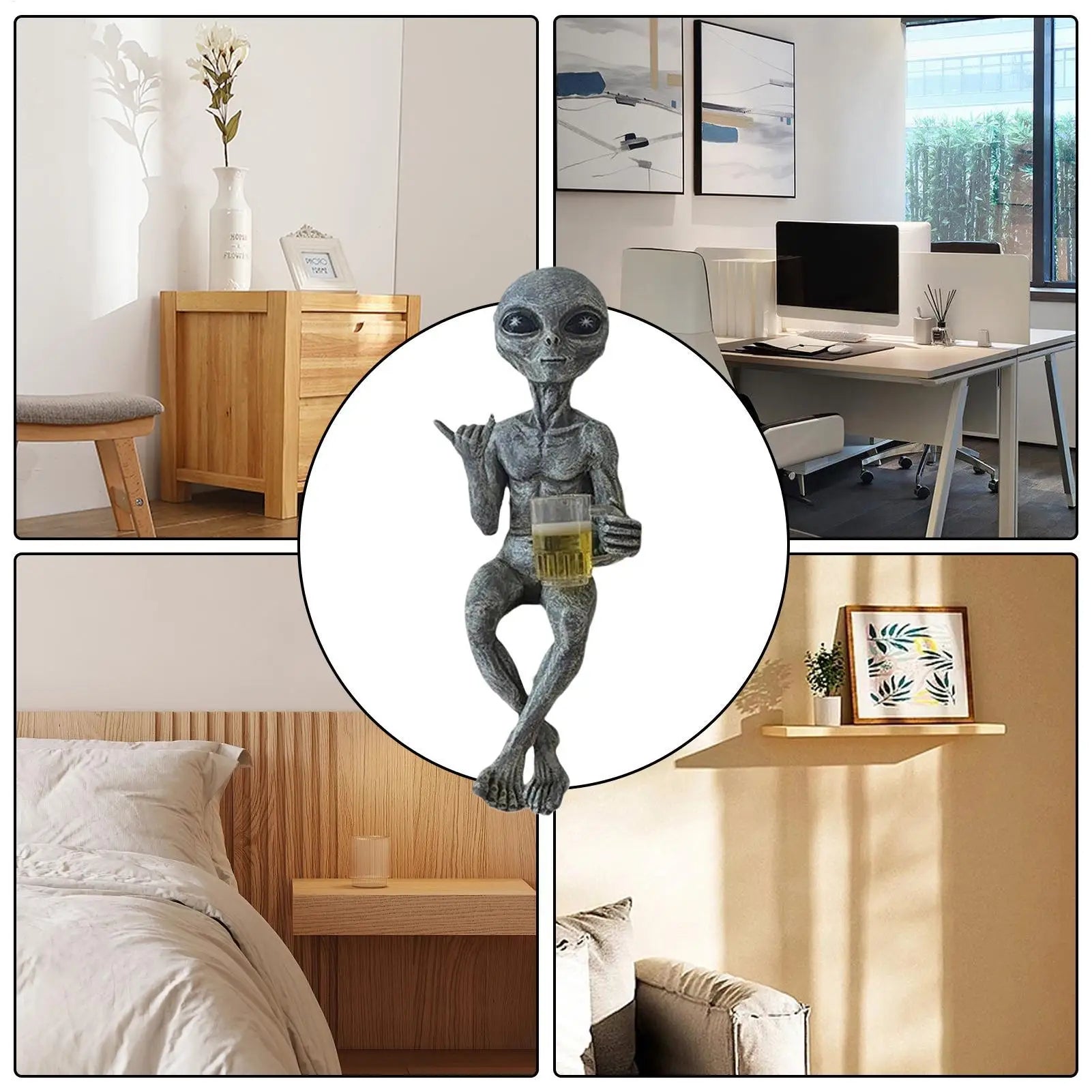 Bier trinkende Alien-Figur aus Resin