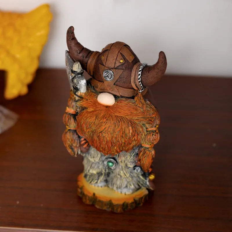Wikinger-Krieger Figur aus Harz – Dekorative Zwerg-Ornament (19x11x8 cm)
