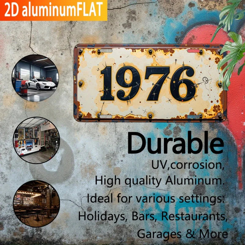 Vintage Aluminium-Wandschild – Retro Metallplakette