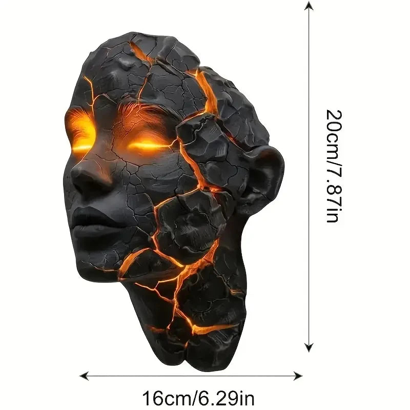 3D Totenkopf-Wandleuchte – Gothic LED Deko aus Resin