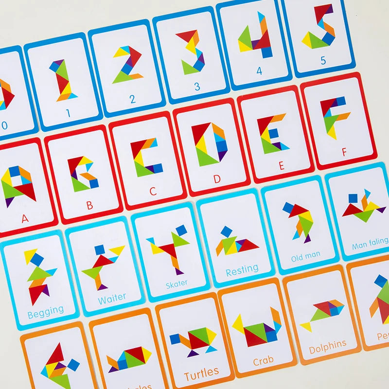 3D Holz-Tangram Jigsaw-Puzzle – Geometrische Formen & Montessori Lernhilfe (ab 3 Jahre)