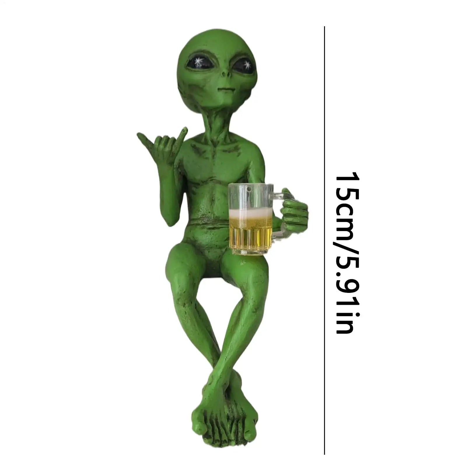 Bier trinkende Alien-Figur aus Resin