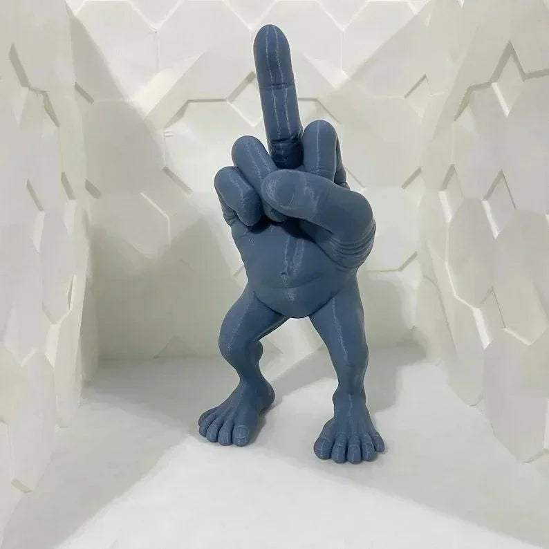 Stinkefinger-Figur mit Beinen
