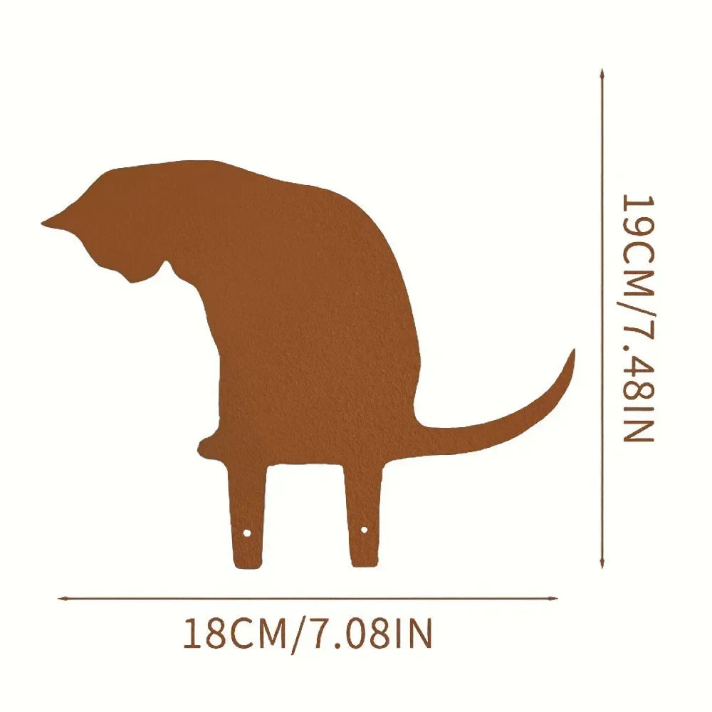 Tiki-inspirierte Katzen-Familie Gartenstecker – Dekorative Katzen-Silhouetten
