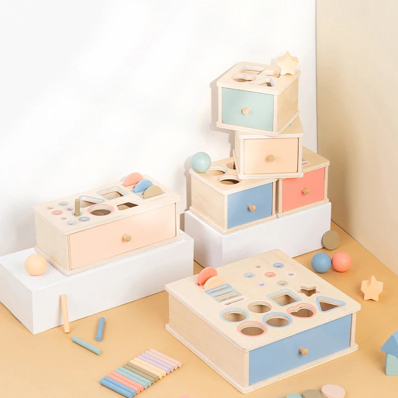 Montessori Holz-Sortierbox – Busy Board Matching-Spiel für Feinmotorik & sensorisches Lernen ab 3 Jahren