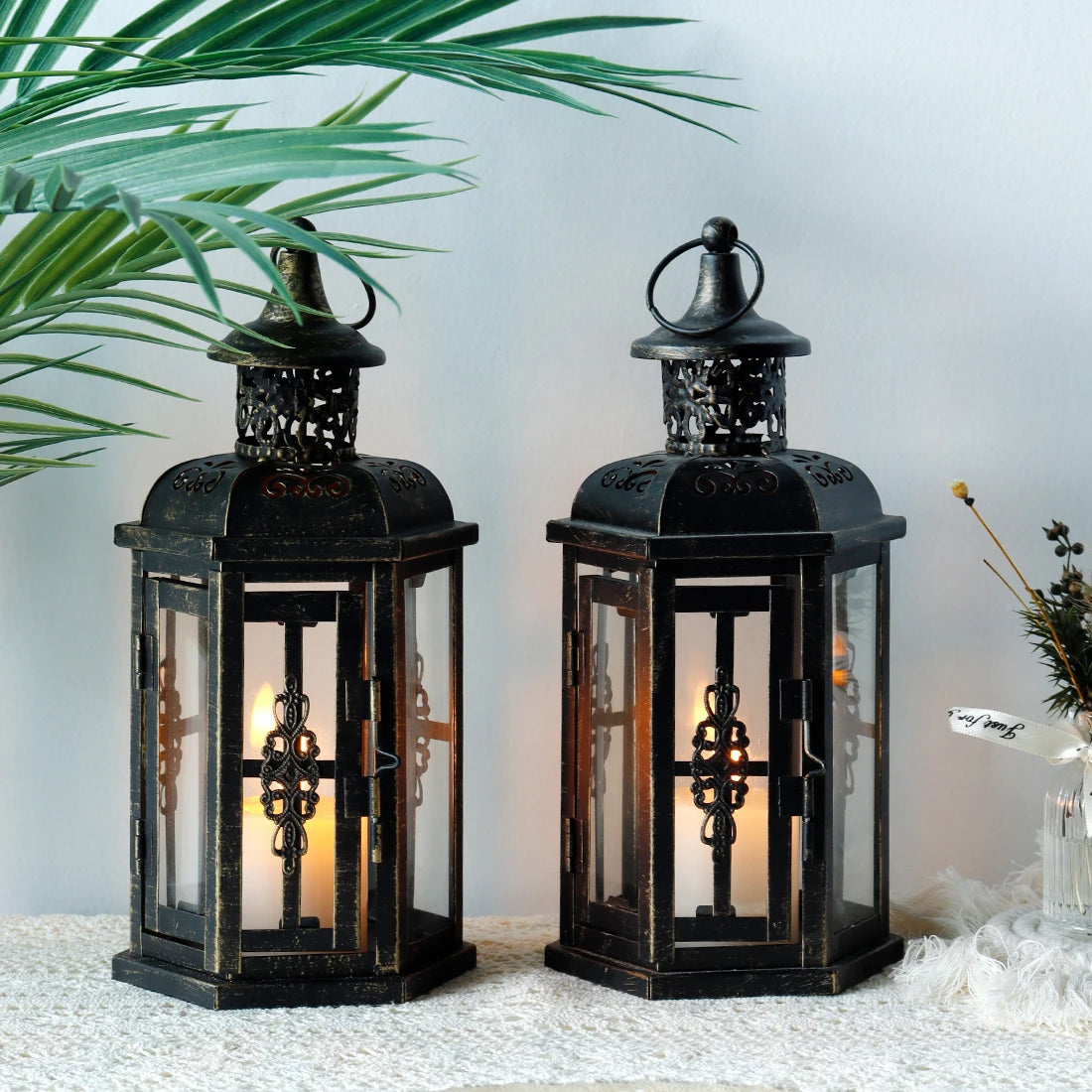 Vintage Kerzenlaterne im Nordischen Stil – Elegante Metalllaterne für Innen & Außen