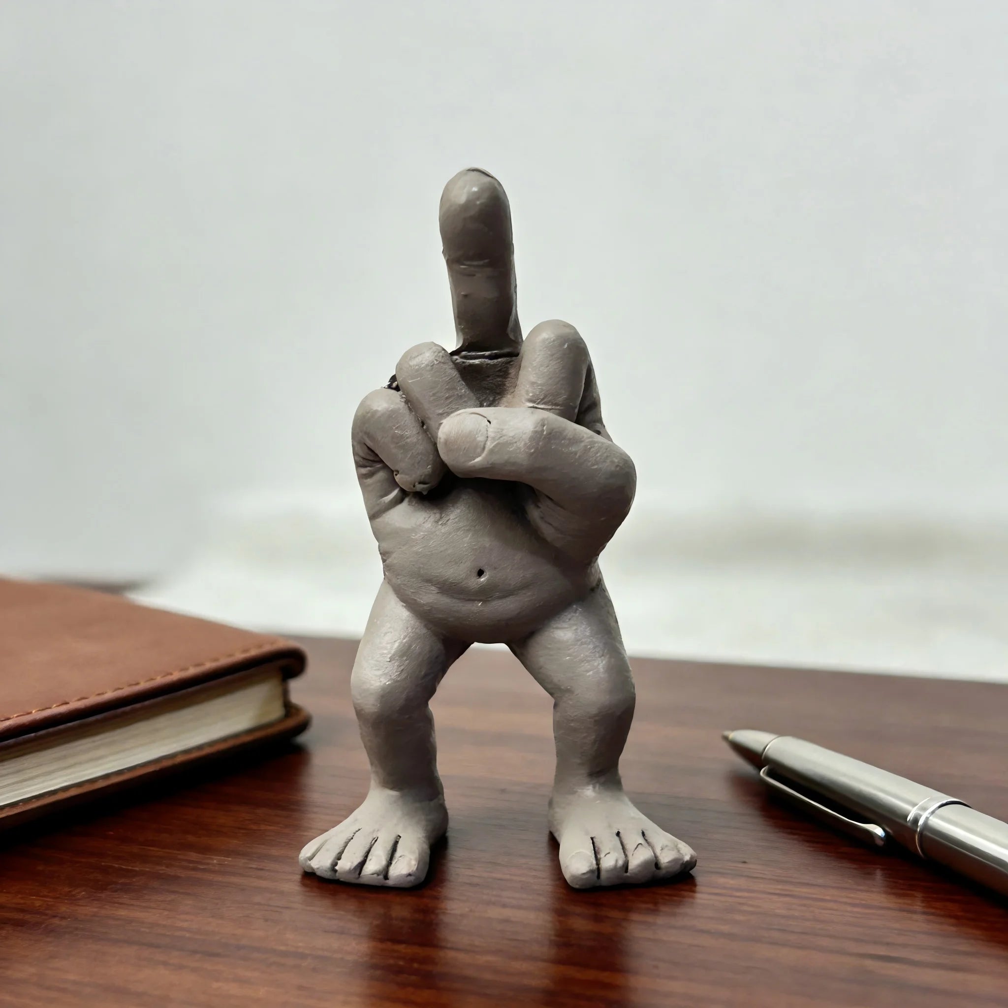 Stinkefinger-Figur mit Beinen