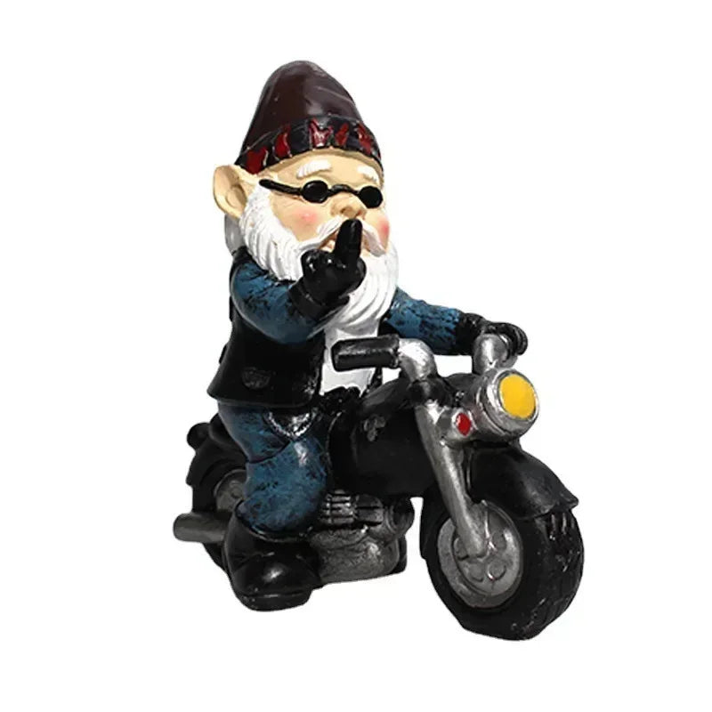 Dwarf on Motorcycle – Funny Resin Figurine
