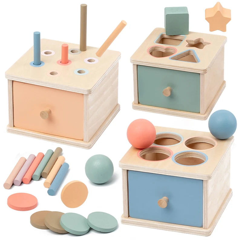 Montessori Holz-Sortierbox – Busy Board Matching-Spiel für Feinmotorik & sensorisches Lernen ab 3 Jahren