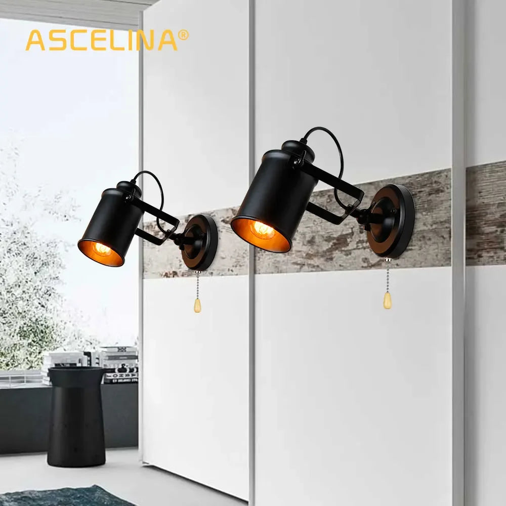 Vintage Wandleuchte im Industriestil – Retro Wandlampe aus Eisen